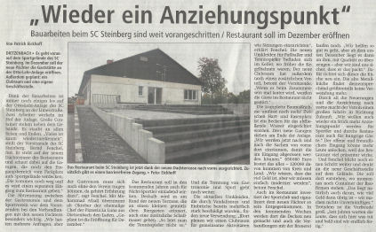 Bauarbeiten beim SC-Steinberg Bauarbeiten beim SC-Steinberg